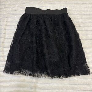 Francesca’s Bee Stitched floral tulle mini skirt, sz M coquette whimsigoth boho